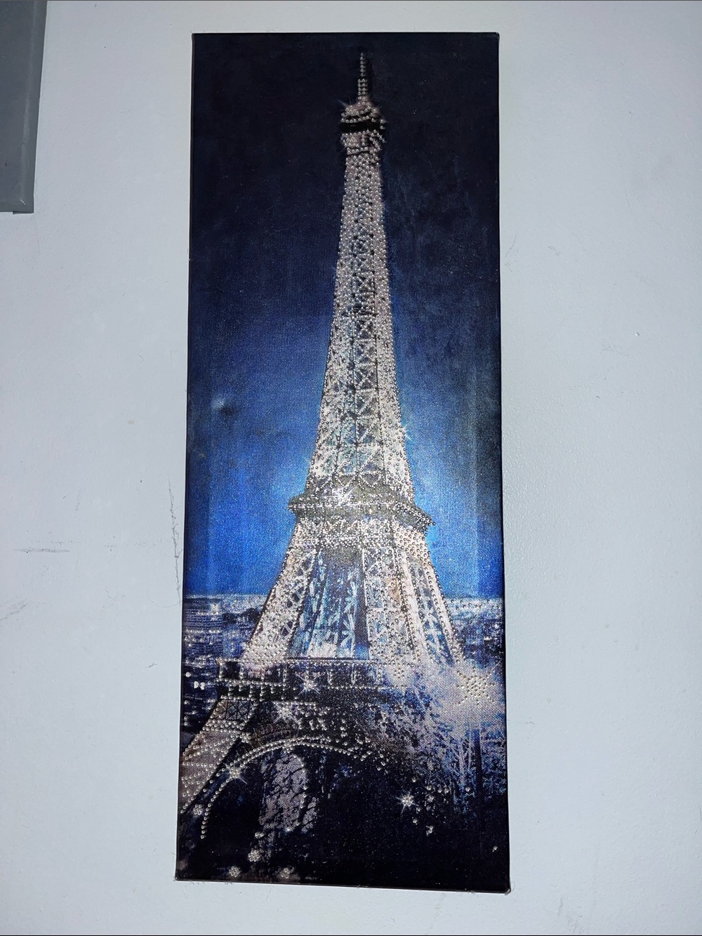 Blue Eiffel Tower Wall Art Canvas - Unbranded